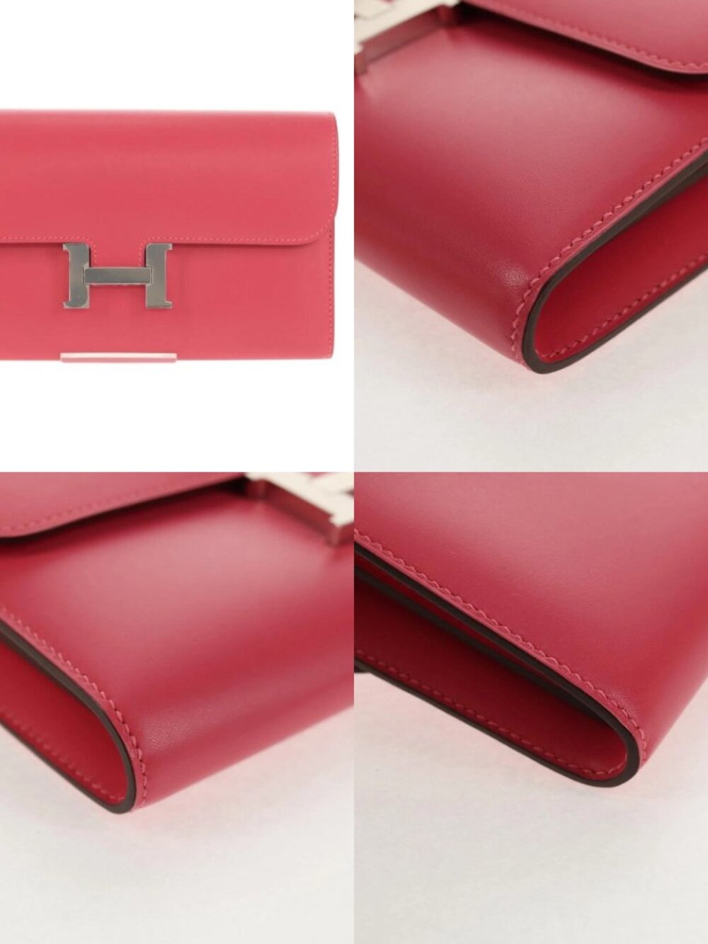 HERMES Constance Long Wallet Leather Pink Auth 141188SM - Picture 13 of 15